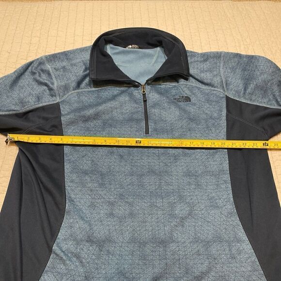 Mens North Face Pullover Campshire 1/4 Zip Fleece Pullover Two Blue Tons Sz XXL - Picture 4 of 9